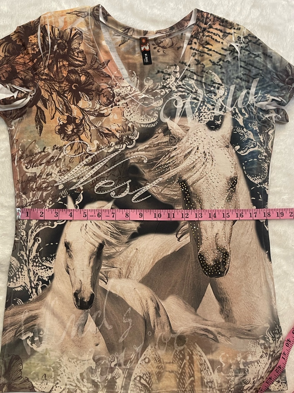Big Bang Clothing Company - Wild West Short Sleeve, Scoop Neck Rhinestone Print - Picture 12 of 15